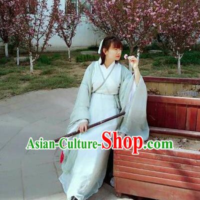 Traditional Chinese Ancient Female Costumes, China Hanfu Wide-sleeve Cardigan Blouse and Dress Complete Set, China Jin Dynasty Wearing for Women
