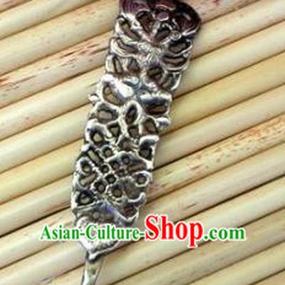 Traditional Chinese Ancient Classical Handmade Hair Accessories Hanfu Headwear Palace Silver Hairpin for Women