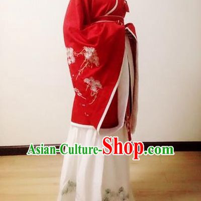 Traditional Chinese Ancient Han Dynasty Noble Lady Costumes, China Princess Hanfu Embroidered Wide-sleeve Blouse and Ru Skirt Complete Set for Women