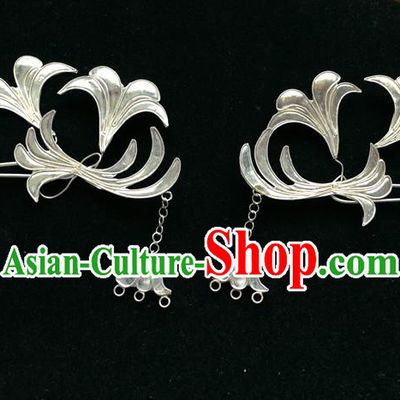 Traditional Chinese Ancient Classical Handmade Hair Accessories Hanfu Headwear Device filaments Hairpins Palace Tang Dynasty Princess Bride Hair Claw for Women