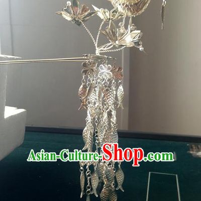 Traditional Handmade Chinese Ancient Classical Manchu Princess Hair Accessories Bird Long Tassel Step Shake Barrettes Golden Hairpin Hair Fascinators for Women