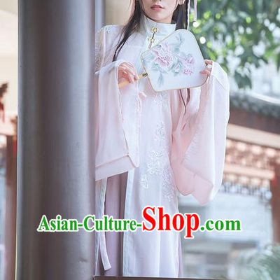 Traditional Chinese Ancient Ming Dynasty Young Lady Costumes, China Princess Hanfu Cardigan Embroidered Blouse and Ru Skirt Complete Set for Women