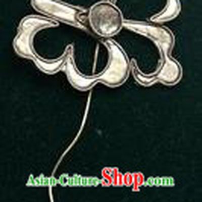 Traditional Chinese Ancient Classical Miao Silver Handmade Hair Accessories Little Flower Hairpin Hair Fascinators for Women