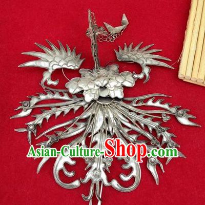 Traditional Chinese Ancient Classical Handmade Phoenix Forehead Ornament Tassel Hairpin Hair Jewelry Accessories Hanfu Classical Palace Combs and Sticks for Women