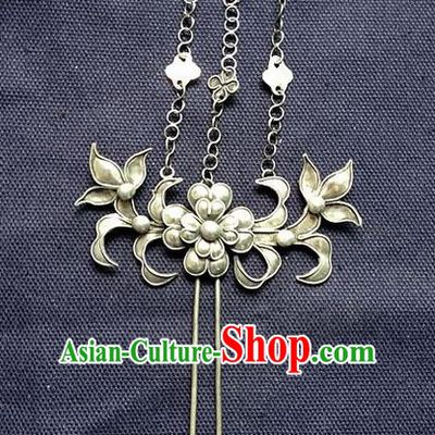 Traditional Chinese Ancient Classical Handmade Step Shake Lotus Hairpin Hair Jewelry Accessories Hanfu Classical Palace Combs and Sticks for Women