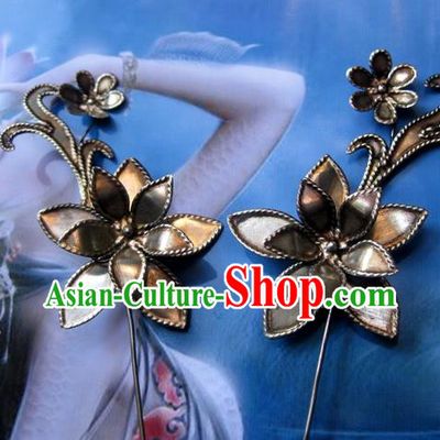 Traditional Chinese Ancient Classical Handmade Flower Hairpin Hair Jewelry Accessories Hanfu Classical Palace Combs Hair Sticks for Women