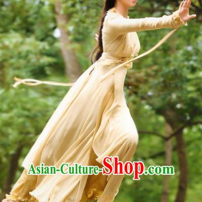 Chinese Ancient Tang Dynasty Young Lady Costume, Traditional Chinese Ancient Peri Swordsman Costume and Headpiece Complete Set for Women