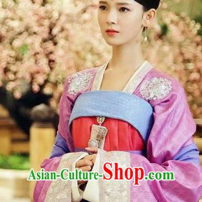Chinese Ancient Tang Dynasty Imperial Princess Costume and Headpiece Complete Set, Traditional Chinese Ancient Peri Female Officials Princess Dress for Women