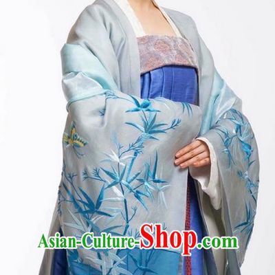 Chinese Ancient Tang Dynasty Noblewoman Costume and Headpiece Complete Set, Traditional Chinese Ancient Imperial Concubine Trailing Dress for Women