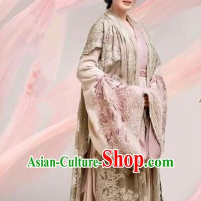 Chinese Ancient Tang Dynasty Lady Boutique Costume and Headpiece Complete Set, Traditional Chinese Ancient Nobility Empress Dress for Women