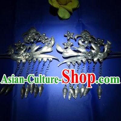 Traditional Handmade Chinese Ancient Classical Hair Accessories Barrettes Hairpin, Palace Princess Tassel Step Shake Hair Claws Hairpins for Women