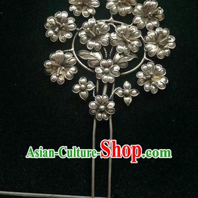 Traditional Handmade Chinese Ancient Classical Hair Accessories Barrettes China Sliver Hairpins Palace Bride Flower Step Shake Hair Sticks for Women