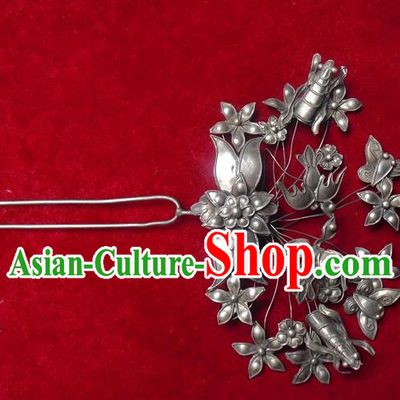 Traditional Handmade Chinese Ancient Classical Hair Accessories Barrettes Locust Flower Hairpin, Step Shake Hair Sticks Hair Fascinators for Women
