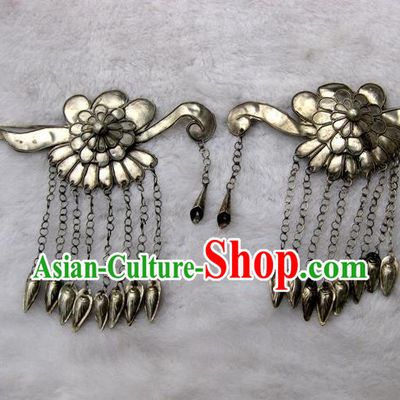 Traditional Handmade Chinese Ancient Classical Hair Accessories Barrettes Lucky Flower Hairpin, Step Shake Twain Hair Sticks Hair Fascinators for Women