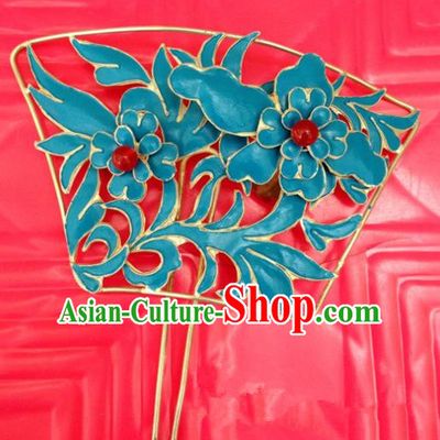 Traditional Handmade Chinese Ancient Classical Hair Accessories Barrettes China Miao Nationality Sliver Sector Hollow Out Hairpins Blueing Step Shake Hair Sticks for Women