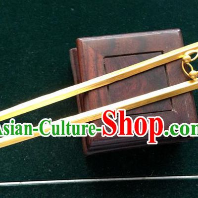 Traditional Handmade Chinese Ancient Classical Hair Accessories Barrettes, Palace Lady Golden Hairpin Step Shake Hair Sticks for Women