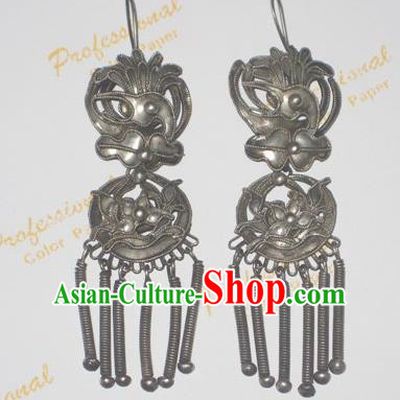 Traditional Handmade Chinese Ancient Classical Earrings Accessories Peony Flower Tassel Eardrop for Women