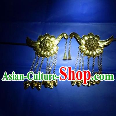 Traditional Handmade Chinese Ancient Classical Hair Accessories Barrettes Manchu Palace Princess Flower Hairpin, Hanfu Hair Sticks Twain Hair Fascinators Hairpins for Women