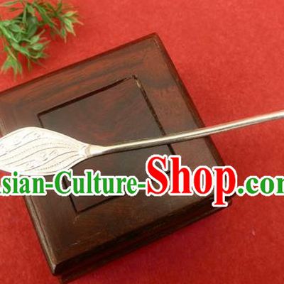 Traditional Handmade Chinese Ancient Classical Hair Accessories Barrettes Pure Sliver Hairpins, Hair Sticks Hair Jewellery Hair Fascinators for Women
