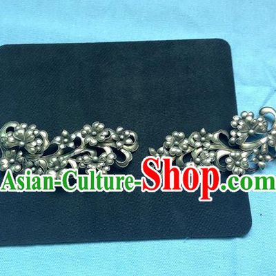 Traditional Handmade Chinese Ancient Classical Hanfu Hair Accessories Barrettes Miao Sliver Step Shake, Wedding Hair Sticks Hair Fascinators Hairpins for Women