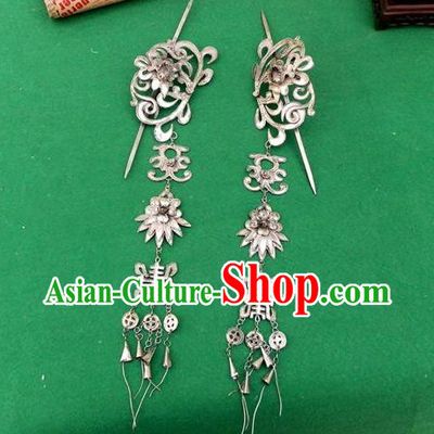 Traditional Handmade Chinese Miao Nationality Ancient Classical Dragon Head Earrings Accessories Eardrop for Women