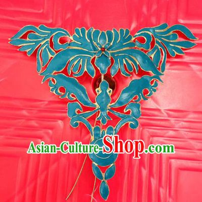 Traditional Handmade Chinese Ancient Classical Hair Jewelry Accessories, China Hanfu Forehead Ornament Hairpins Imperial Princess Blueing Barrettes Hair Stick for Women