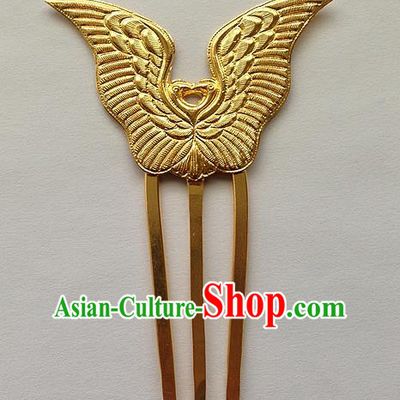 Traditional Handmade Chinese Ancient Classical Hair Accessories Barrettes Golden Hairpins, Pure Sliver Step Shake Hair Sticks for Women