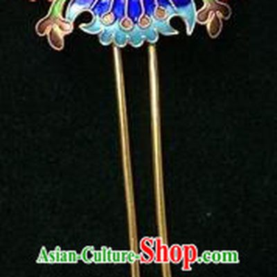 Traditional Handmade Chinese Ancient Classical Hair Accessories Barrettes Hairpins, Pure Sliver Blueing Yellow Gem Step Shake Hair Sticks for Women