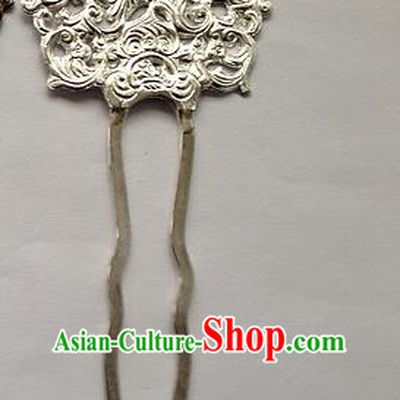 Traditional Handmade Chinese Ancient Classical Hair Accessories Barrettes Hairpins, Pure Sliver Step Shake Hair Combs for Women
