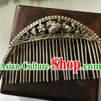 Traditional Handmade Chinese Ancient Classical Hair Jewellery Accessories Barrettes Hairpins, Princess Flat-square Hair Combs for Women