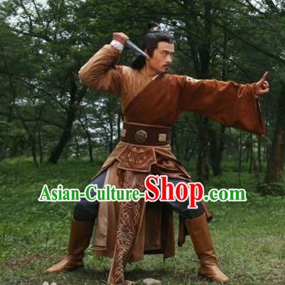 Traditional Chinese Ancient Valiant Swordsman Costume and Headpiece Complete Set, Fighter of the Destiny Tang Dynasty Killer Clothing for Men