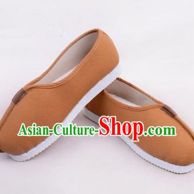 Chinese Shoes Wedding Shoes Kung Fu boots Wushu Shoes Men Shoes, Opera Shoes Hanfu Shoes Embroidered Shoes Brown Monk Shoes