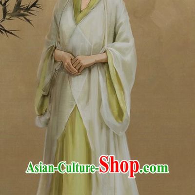 Traditional Ancient Chinese Young Lady Costume, Films Brotherhood of Blades Chinese Ming Dynasty Farmwife Hanfu Clothing and Handmade Headpiece Complete Set
