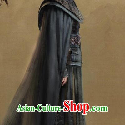 Traditional Ancient Chinese Swordsman Costume, Films Brotherhood of Blades Chinese Ming Dynasty Imperial Bodyguard Clothing and Handmade Headpiece Complete Set