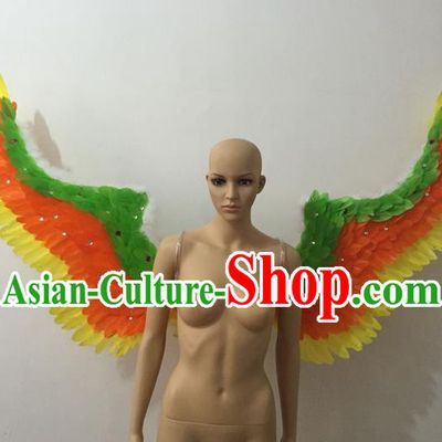 Top Grade Professional Stage Show Halloween Parade Feather Wings, Brazilian Rio Carnival Samba Dance Modern Fancywork Props Decorations for Women