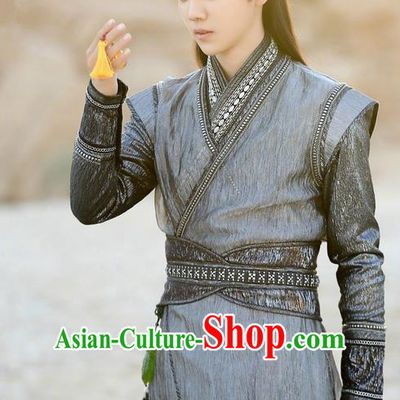 Traditional Ancient Chinese Tang Dynasty Swordsman Costume, Fighter of the Destiny Young Men Clothing Taoist Priest Cloth