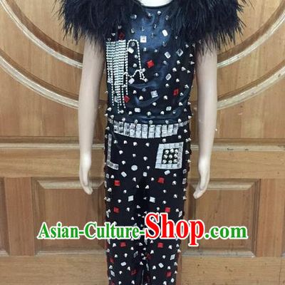 Top Grade Professional Performance Catwalks Costume, Traditional Brazilian Rio Carnival Samba Dance Modern Fancywork Clothing for Boys