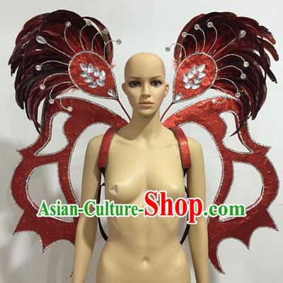 Top Grade Professional Performance Catwalks Halloween Feathers Decorations Backplane, Brazilian Rio Carnival Parade Samba Dance Wings for Women