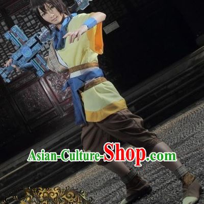 Top Grade Traditional China Ancient Cosplay Swordsman Costumes, China Ancient Assassin Hanfu Clothing for Men