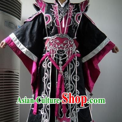 Top Grade Traditional China Ancient Cosplay Prince Swordsman Costumes, China Ancient Taoist Master Hanfu Clothing for Men