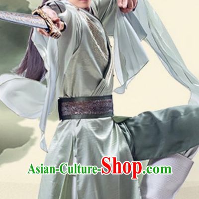 Traditional Ancient Chinese Tang Dynasty Swordsman Costume, Xuanyuan Sword Han Cloud Nobility Childe Clothing and Headpiece Complete Set