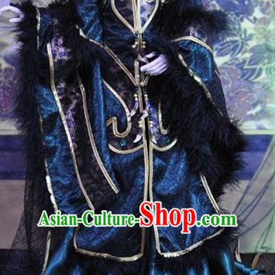 Top Grade Traditional China Ancient Cosplay Swordsman Costumes Complete Set, China Ancient Taoist Royal Highness Hanfu Robe Clothing for Men for Kids
