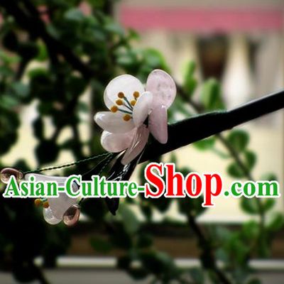 Chinese Ancient Handmade Jewelry Accessories Pink Flowers Hairpins, Traditional Chinese Ancient Hanfu Hair Stick Headwear for Women