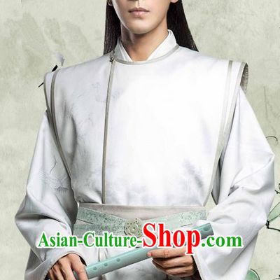 Traditional Ancient Chinese Northern and Southern Dynasties Prince Costume, The Entangled Life of Qingluo Nobility Childe Hanfu Robe Clothing and Headpiece Complete Set