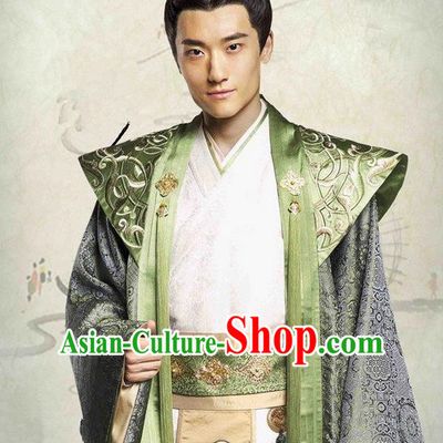Traditional Ancient Chinese Northern and Southern Dynasties Nobility Childe Costume, The Entangled Life of Qingluo Royal Highness Robe Hanfu Clothing and Headpiece Complete Set