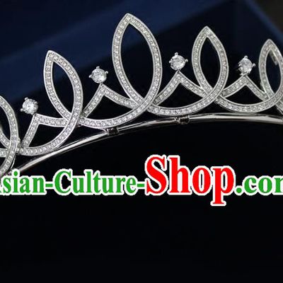 Top Grade Handmade Wedding Bride Hair Accessories Crystal Headwear, Traditional Baroque Royal Crown Wedding Headpiece for Women