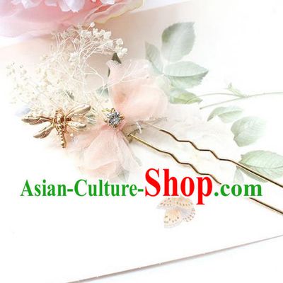 Top Grade Handmade Wedding Bride Hair Accessories Hairpin, Traditional Princess Baroque Feather Hair Claw Headpiece for Women