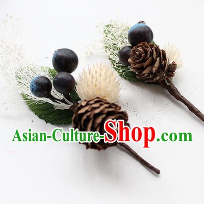 Top Grade Handmade Wedding Bride Hair Accessories Flower Hairpin, Traditional Princess Wedding Brooch for Women