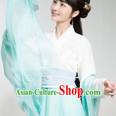 Traditional Ancient Chinese Northern and Southern Dynasties Princess Peri Costume, The Entangled Life of Qingluo Young Lady Dress Clothing and Headpiece Complete Set