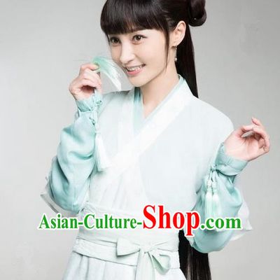 Traditional Ancient Chinese Northern and Southern Dynasties Swordsman Peri Costume, The Entangled Life of Qingluo Young Lady Dress Clothing and Headpiece Complete Set